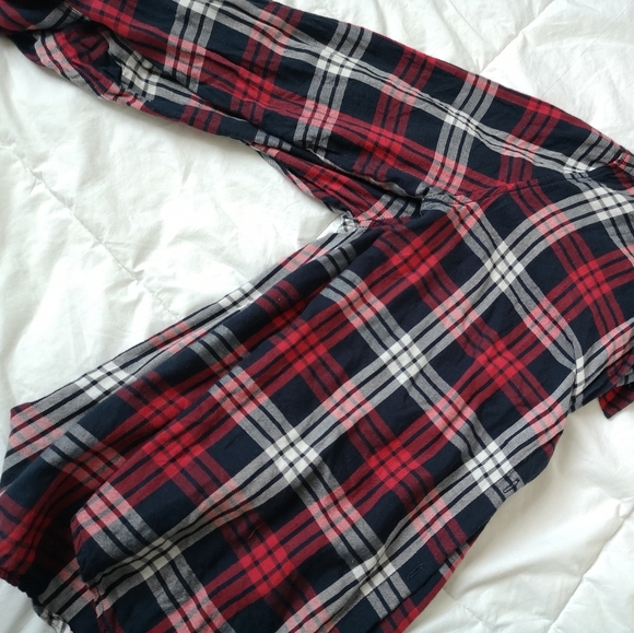 Garage red blue and white Plaid button up Shirt, size Small - Picture 2 of 9